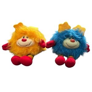 VINTAGE 1983 Rainbow Brite 7" Orange Blue Champ Sprite Plush Lot Of 2‎